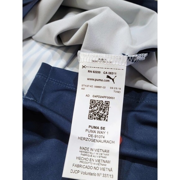 Puma Boy's Large Taylor Golf Polo Barbados Cherry Drycell Red Blue NWT - Picture 8 of 10